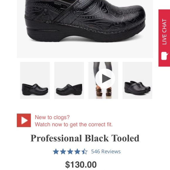 Dansko Clogs Black tooled embossed leather. Size 39 - Picture 4 of 10